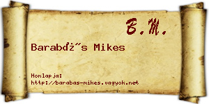 Barabás Mikes névjegykártya